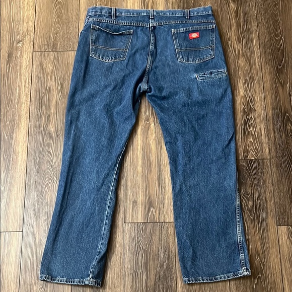 Dickies Regular Straight Denim Blue Cotton Jeans Mens 40x32 - Picture 4 of 11